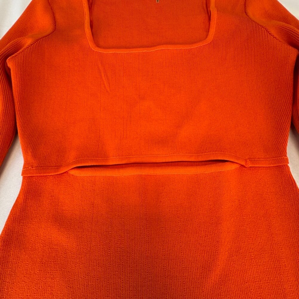 Endless Rose Cutout Knit Bodycon Dress Orange Size XS - Picture 5 of 15
